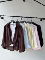 شومیز جلو پیچ شیشه ایی کد ۰۳۵🌸 - Image 6